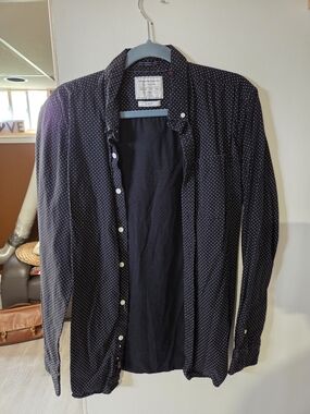 On The Road Black Shirt with White Polka Dots
